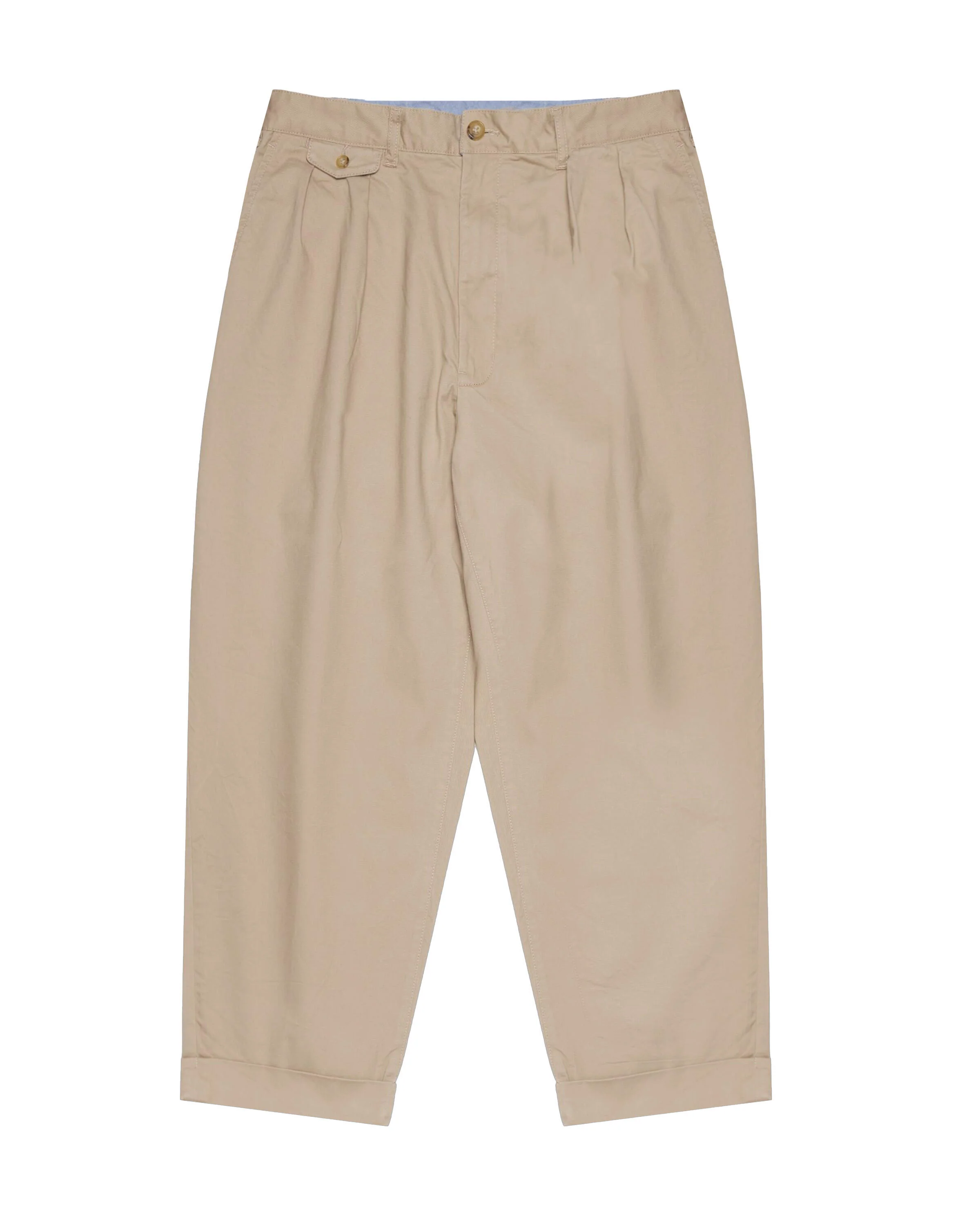 Beams+ 2 Pleats Tapered Twill