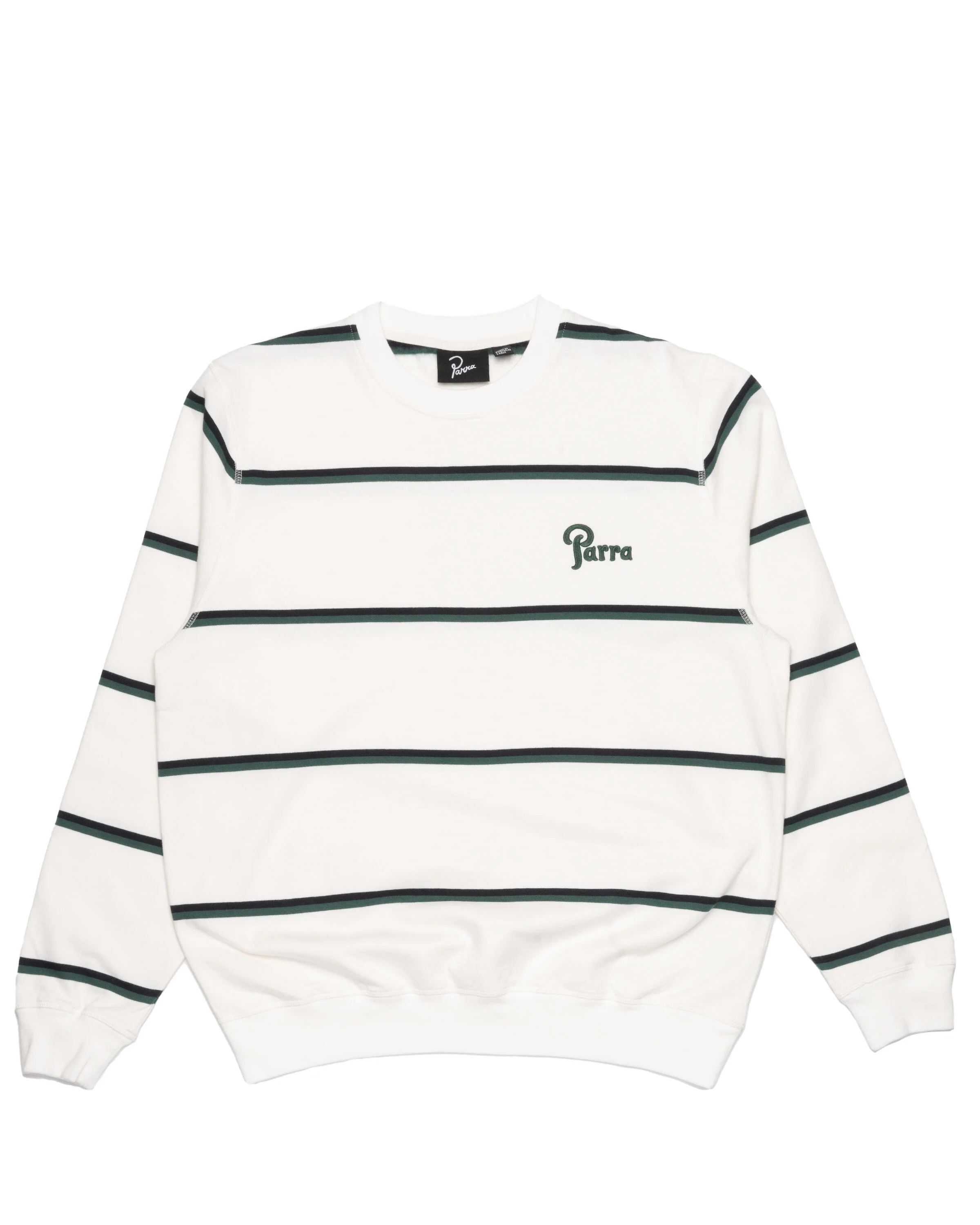by Parra fancy logo striped crew neck sweatshirt